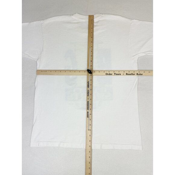Vintage 90s Big Time Sports T-Shirt White Large Football Single Stitch - Picture 8 of 10
